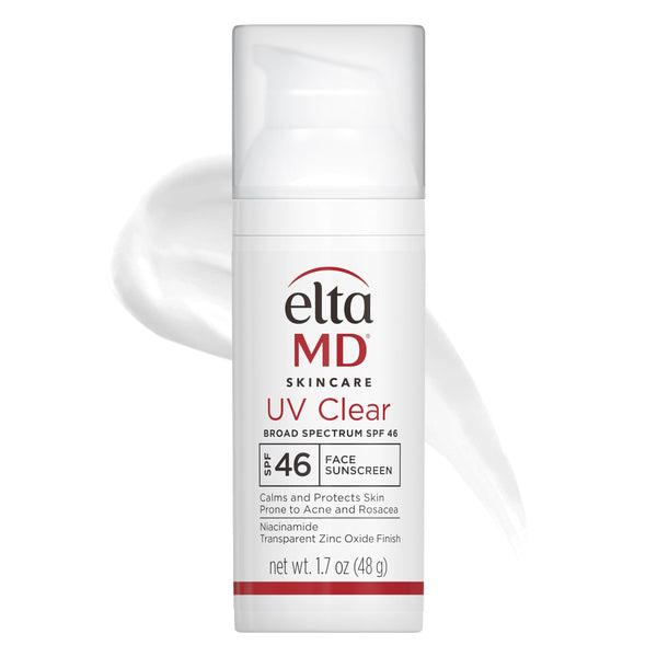 EltaMD UV Clear Face Sunscreen SPF 46, Oil Free for Face with Zinc Oxide, Dermatologist Recommended Sunscreen Lotion, For Acne-Prone Sensitive Skin, 1.7 oz Pump
