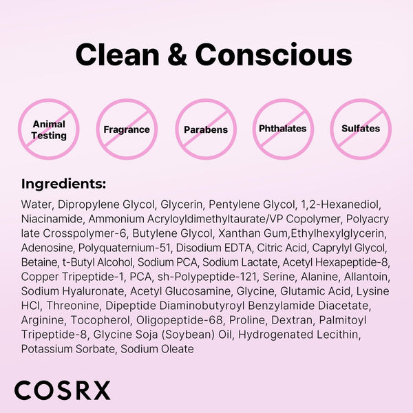 COSRX 6X Peptide Collagen Booster Toner Serum, Niacinamide & Hyaluronic Acid Facial Essence for All Skin Types, Korean Skin Care, Paraben Free, 150mL/5.07 Fl.Oz
